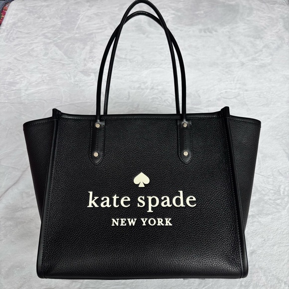 kate spade Handbags - KATE SPADE Ella Large Pebbled Leather Black Tote Handbag--NWT